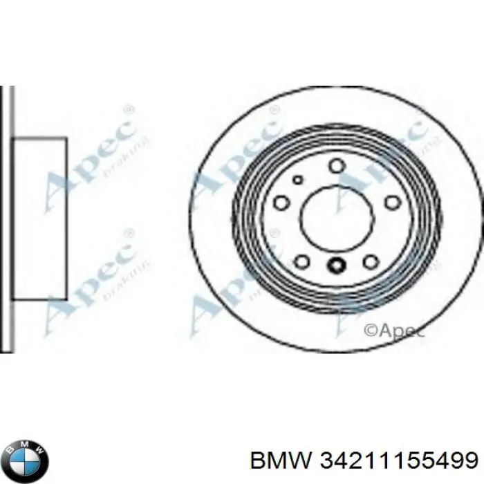 34211155499 BMW disco de freno trasero