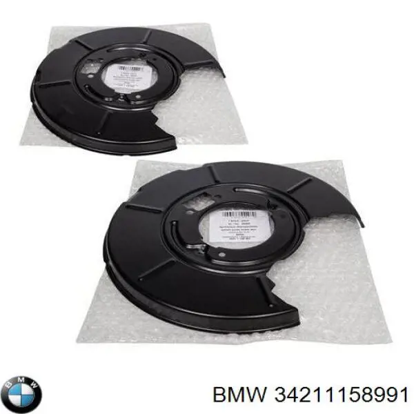 34211158991 BMW chapa protectora contra salpicaduras, disco de freno trasero izquierdo