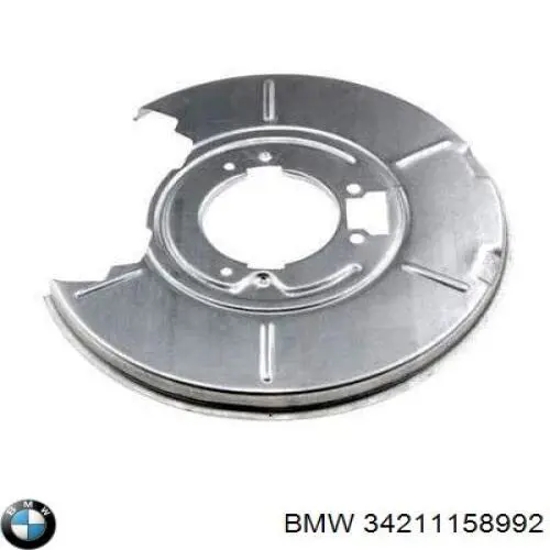 34211158992 BMW chapa protectora contra salpicaduras, disco de freno trasero derecho