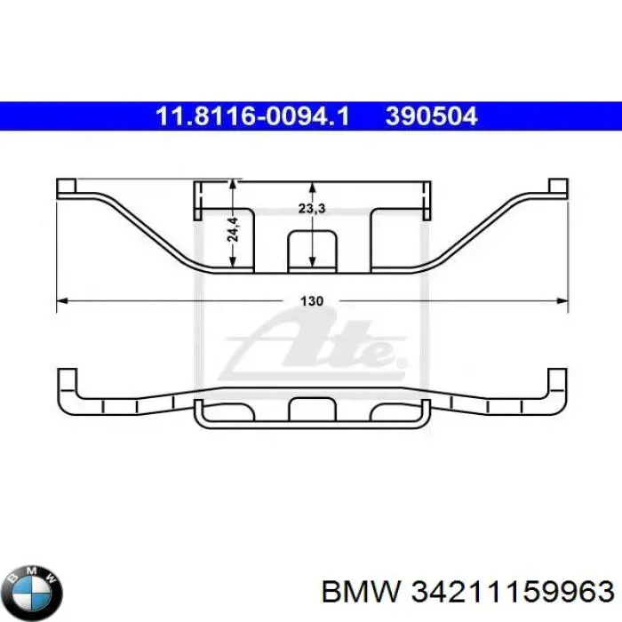 34211159963 BMW conjunto de muelles almohadilla discos traseros