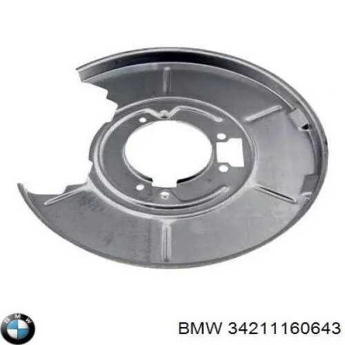 34211160643 BMW chapa protectora contra salpicaduras, disco de freno trasero izquierdo