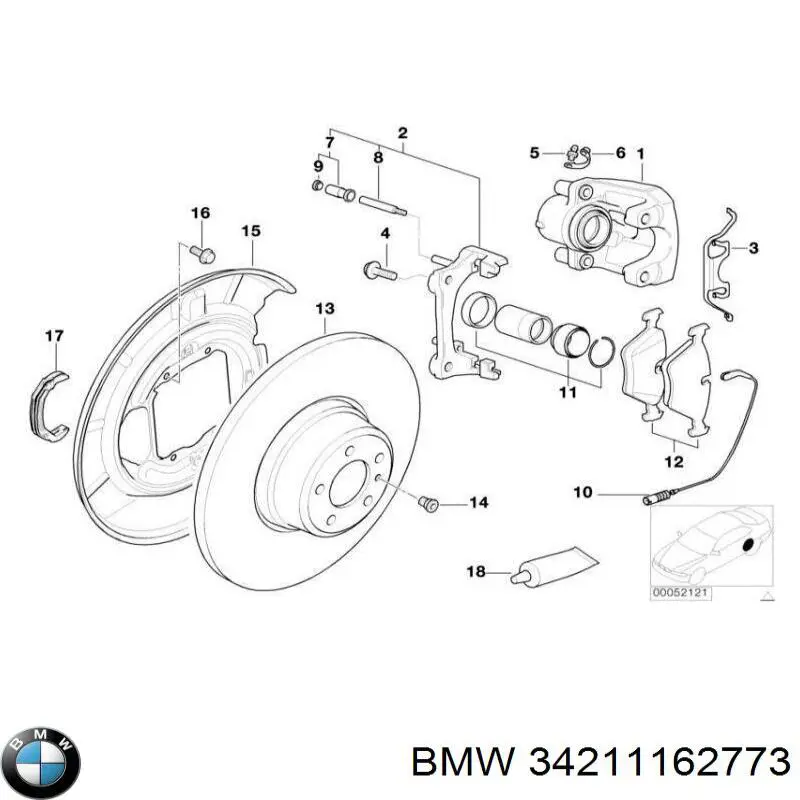 Chapa protectora contra salpicaduras, disco de freno trasero izquierdo BMW 5 (E39)