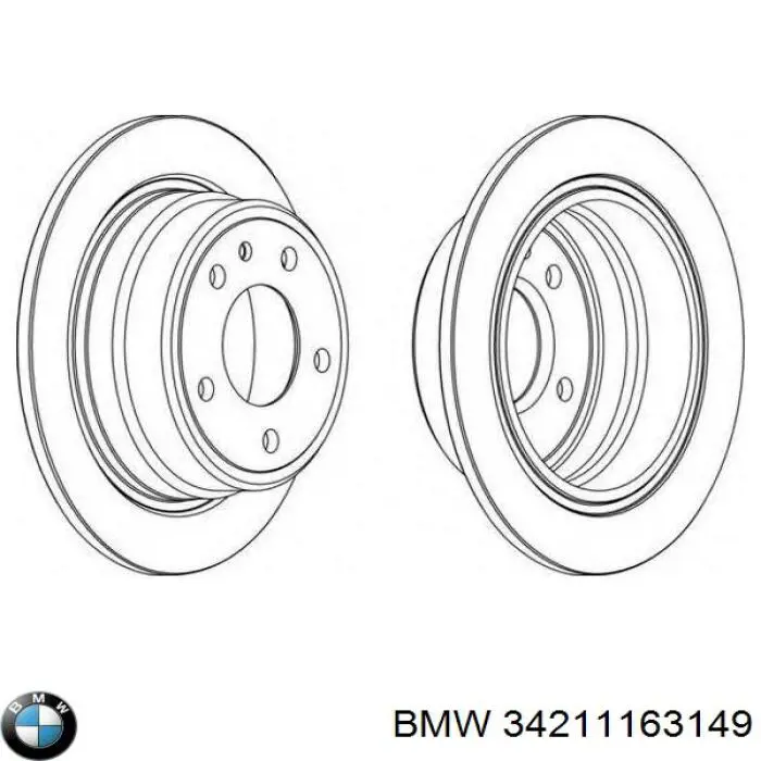 34211163149 BMW disco de freno trasero