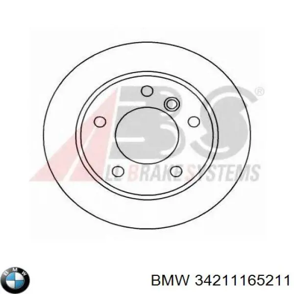 34211165211 BMW disco de freno trasero
