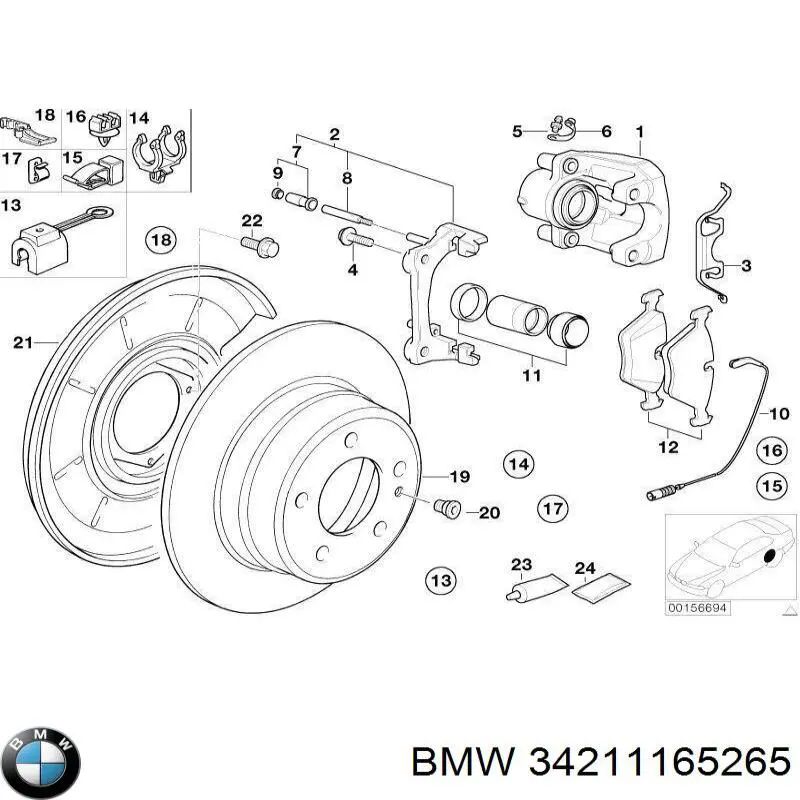 Disco de freno trasero BMW 34211165265 precio, desde 51,44 EUR