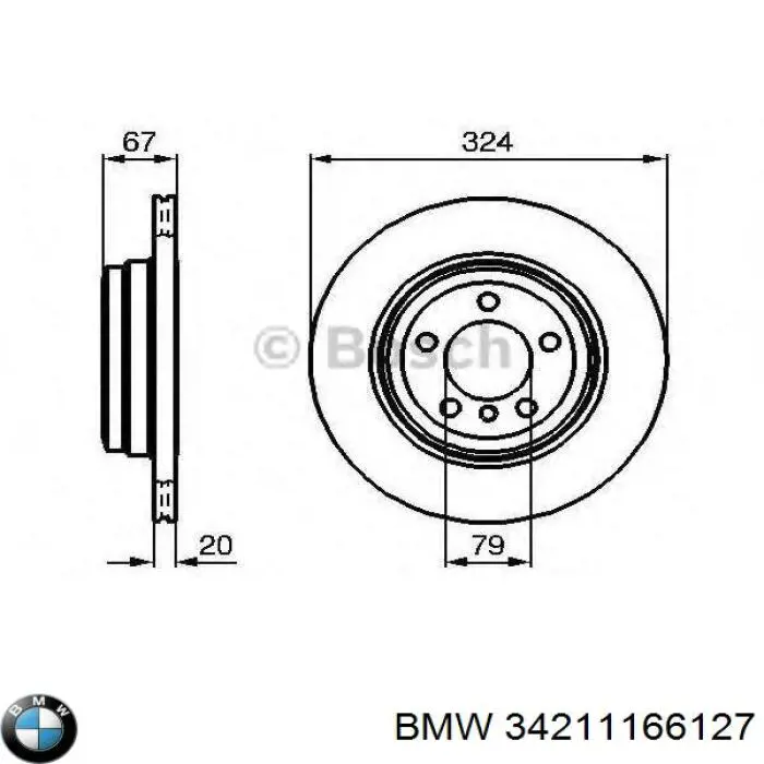 34211166127 BMW disco de freno trasero