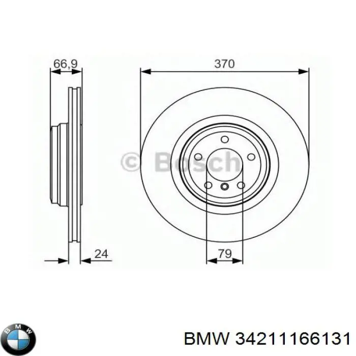 34211166131 BMW disco de freno trasero