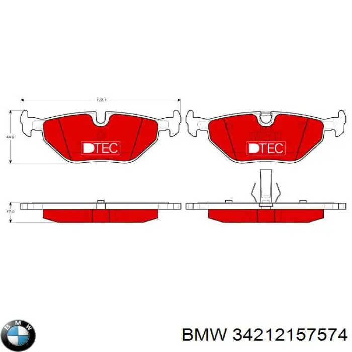 34212157574 BMW Pastillas freno traseras