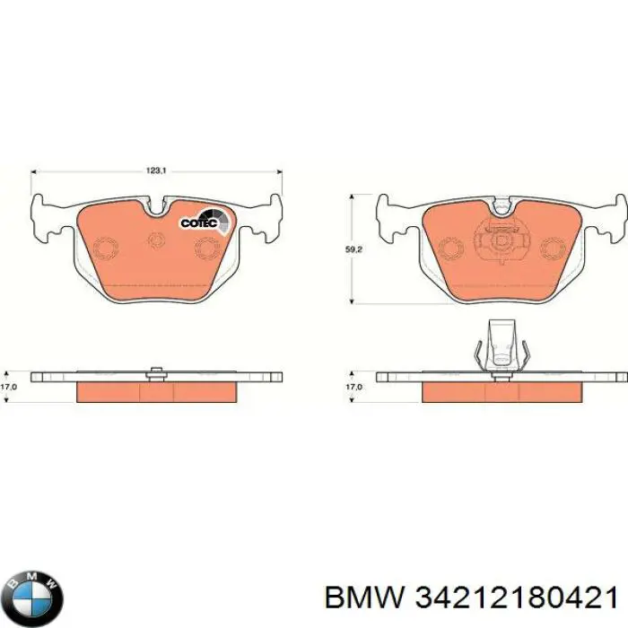 Pastillas traseras de freno BMW 34212180421 precio, desde 26,49 EUR