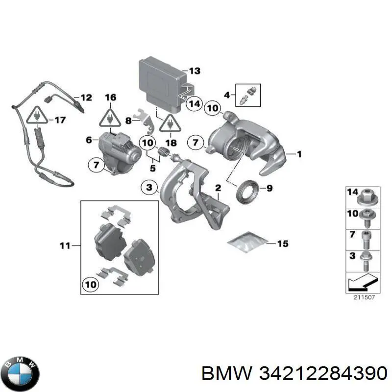 34212284390 BMW pastillas de freno traseras