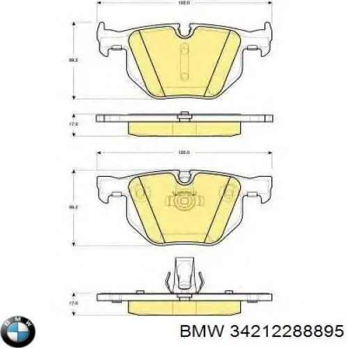 34212288895 BMW pastillas de freno delanteras