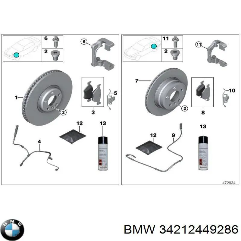 34212449286 BMW pastillas de freno delanteras