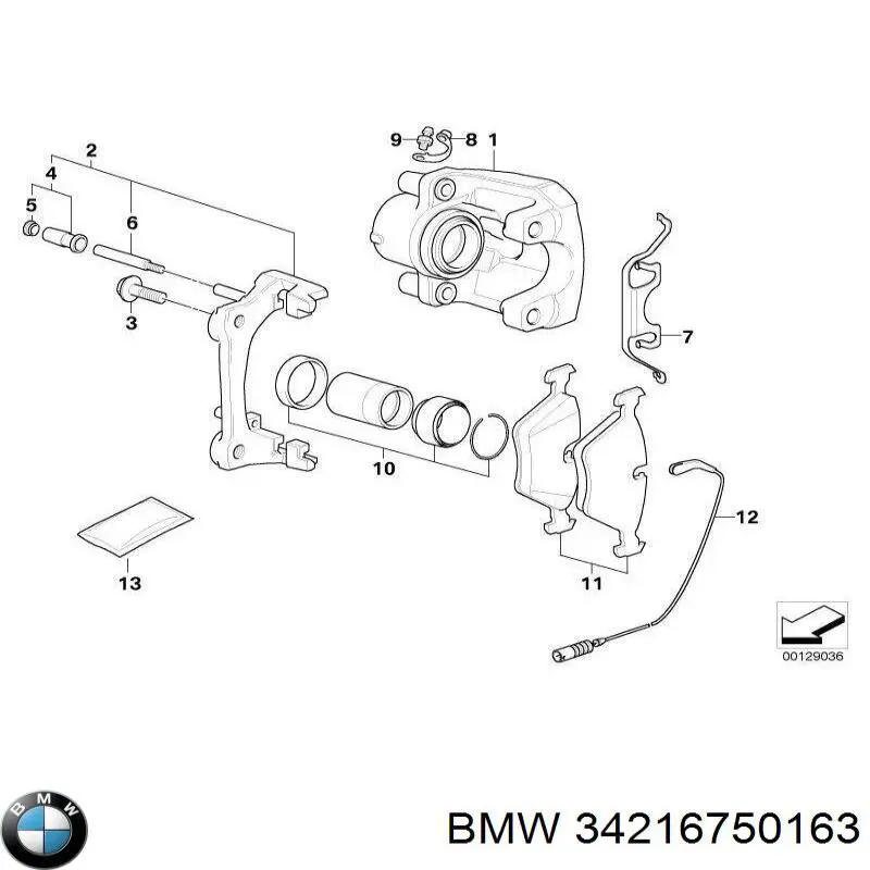 Kit de reparación, pinza de freno trasero BMW 34216750163 precio, desde 12,96 EUR