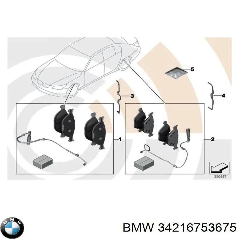 Juego de resortes de sujeción de pastillas de freno traseras BMW 34216753675 precio, desde 6,64 EUR