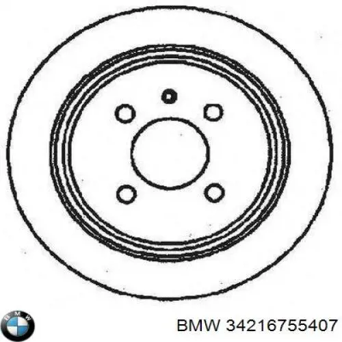 34216755407 BMW disco de freno trasero