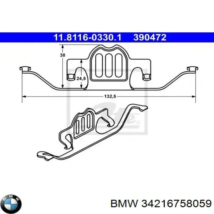 Comprar 34216758059 BMW Juego de reparación de pastillas de freno