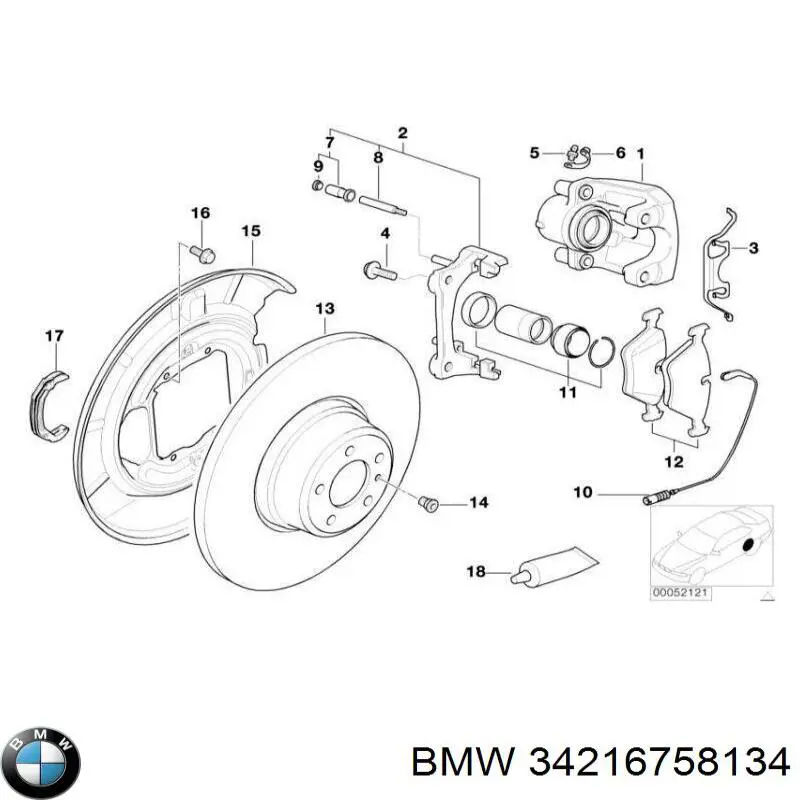 Soporte de la pinza de freno delantera 34216758134 BMW