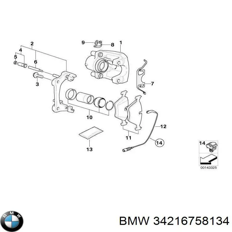 34216758134 BMW soporte, pinza de freno delantera