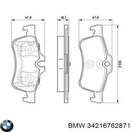 Pastillas traseras de freno BMW 34216762871 precio, desde 24,20 EUR