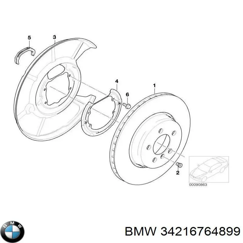 Protector de disco de freno trasero izquierdo BMW 34216764899 precio, desde 31,74 EUR