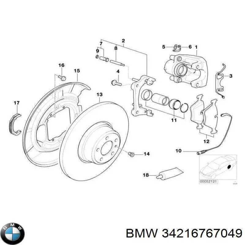 Disco de freno trasero BMW 34216767049 precio, desde 34,45 EUR