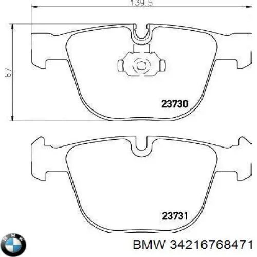 34216768471 BMW Pastillas freno traseras