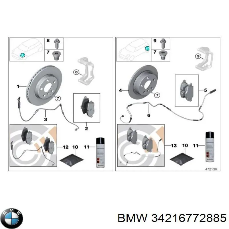 34216772885 BMW perno de fijación, brazo oscilante delantera, inferior