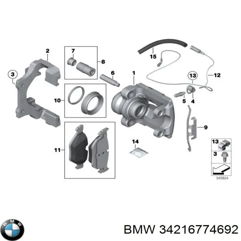 Pastillas traseras BMW 34216774692