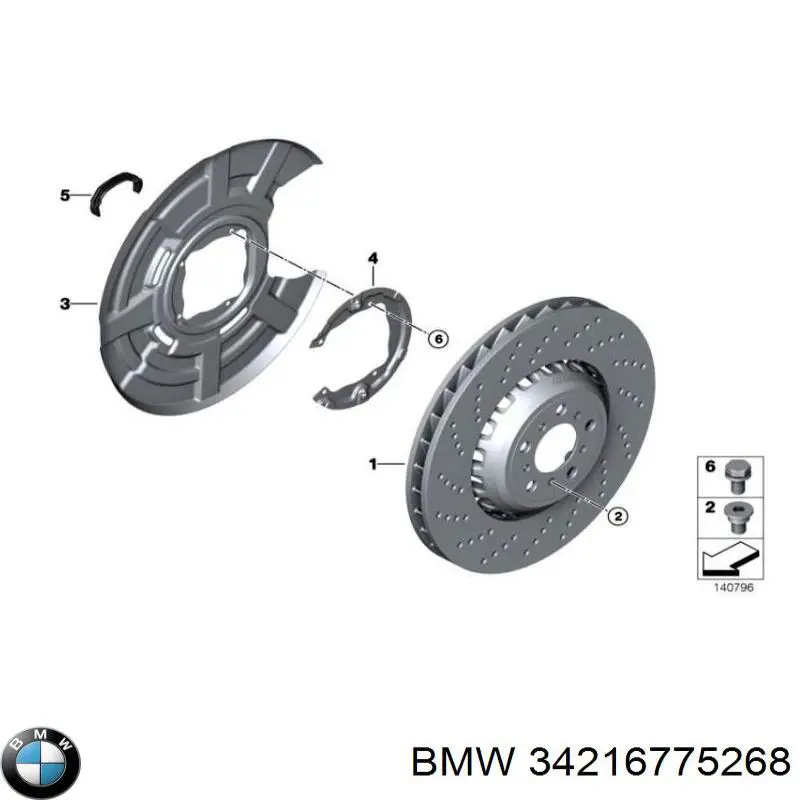 34216775268 BMW chapa protectora contra salpicaduras, disco de freno trasero derecho