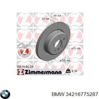 Comprar 34216775287 BMW Disco de freno trasero