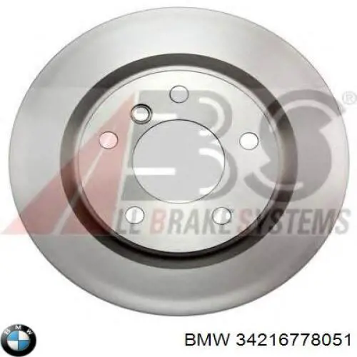 34216778051 BMW disco de freno trasero