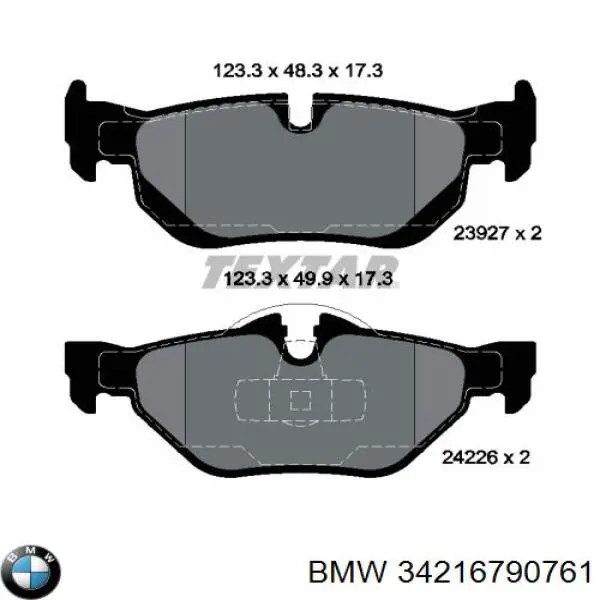 Comprar 34216790761 BMW Pastillas de freno traseras