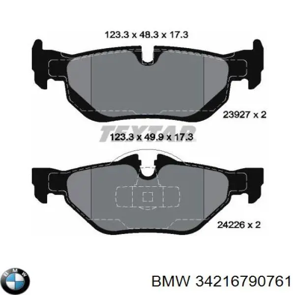 Pastillas traseras de freno BMW 34216790761 precio, desde 26,42 EUR