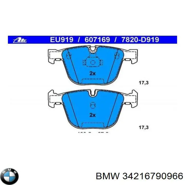 34216790966 BMW Pastillas freno traseras