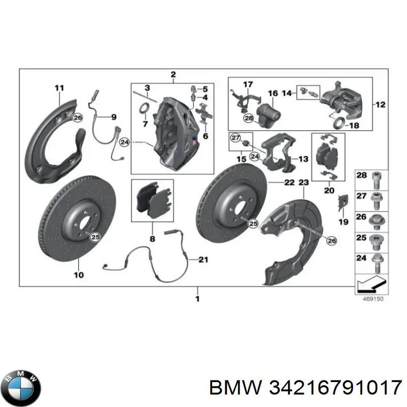 Pinza de freno trasera izquierda BMW 34216791017