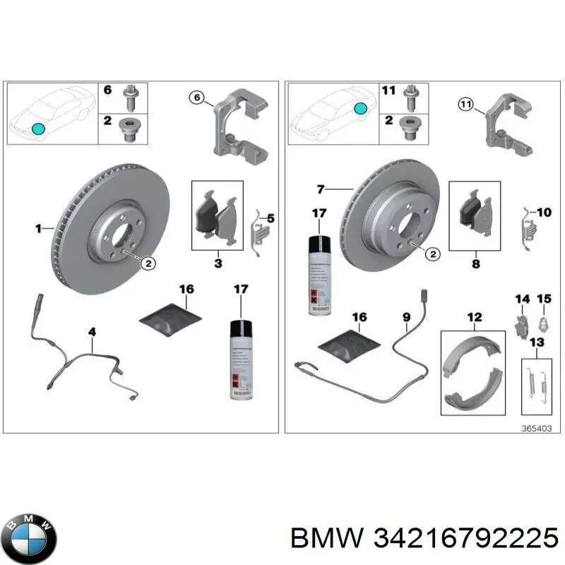 Disco de freno trasero BMW 34216792225 precio, desde 30,79 EUR