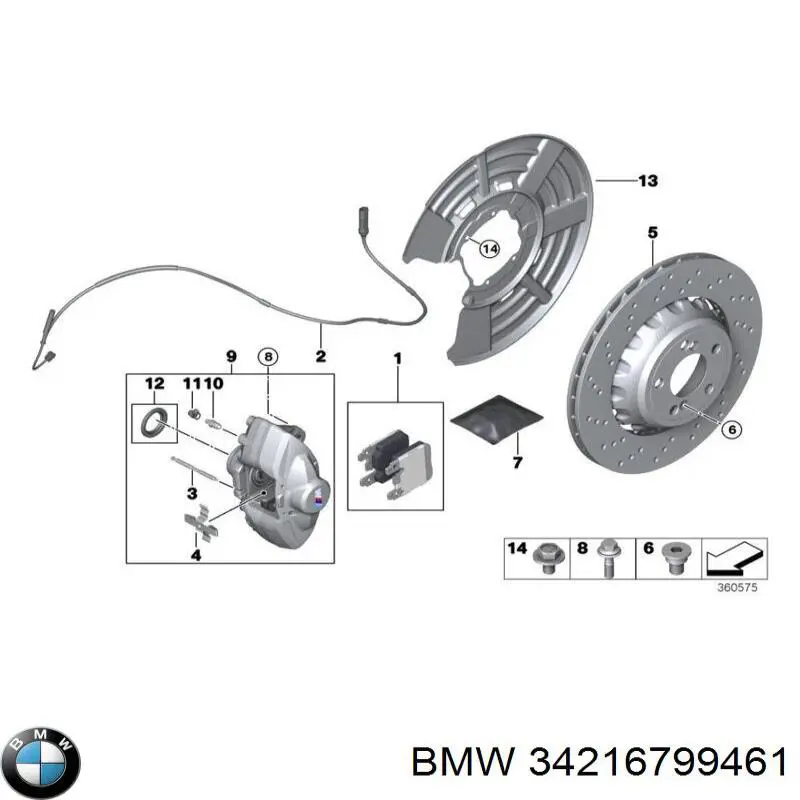 Pinza de freno trasera izquierda BMW 34216799461 precio, desde 126,32 EUR