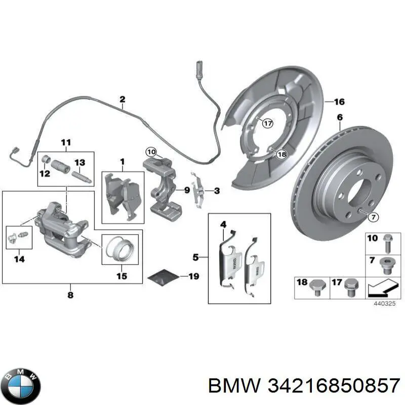 Pinza de freno trasera izquierda BMW 34216850857 precio, desde 55,74 EUR
