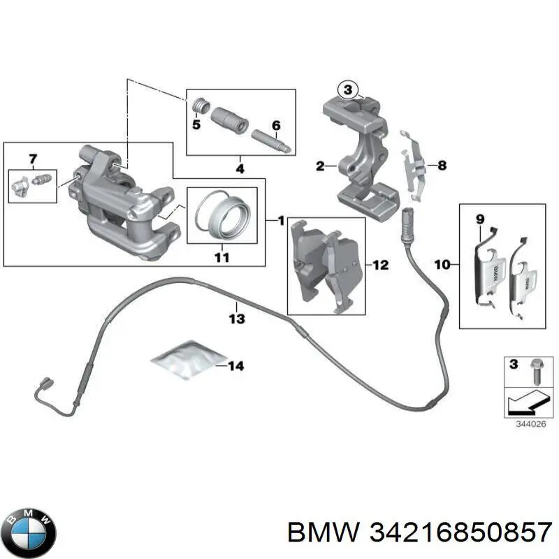 Pinza de freno trasera izquierda para BMW 4 (F36)
