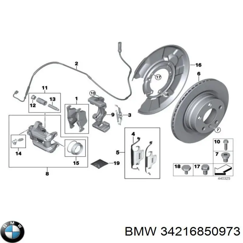 Pinza de freno trasera izquierda BMW 34216850973 precio, desde 67,32 EUR