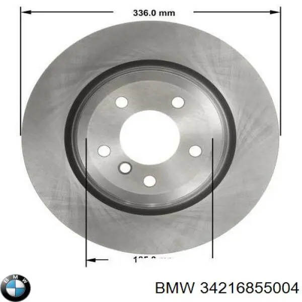 Disco de freno trasero 34216855004 BMW