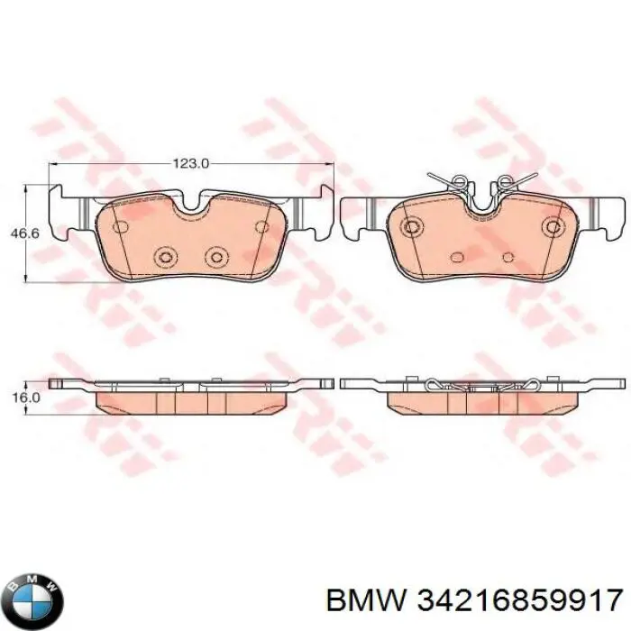 Pastillas traseras BMW 34216859917
