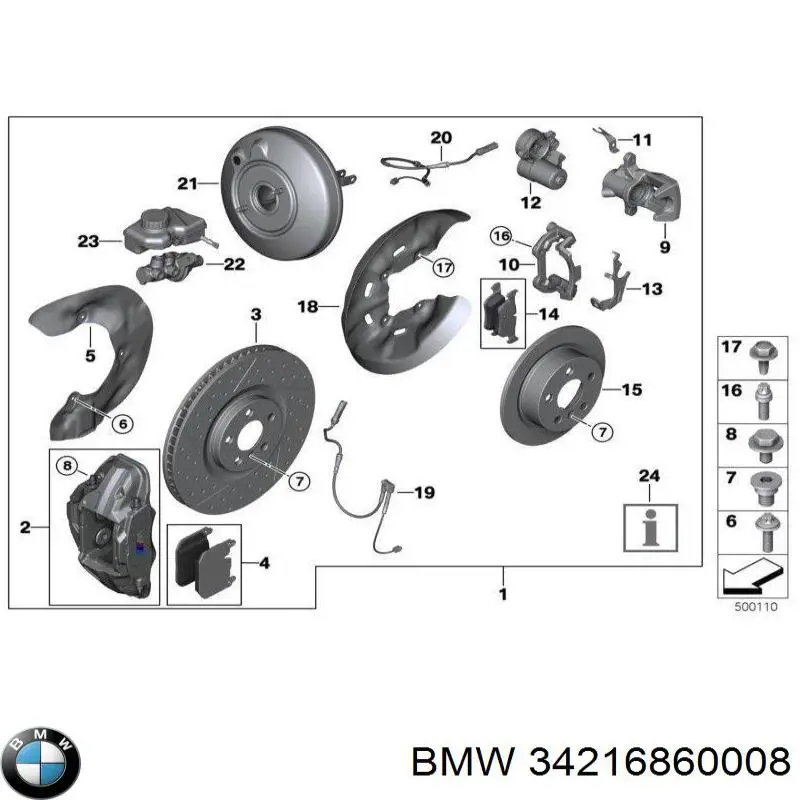 Motor de accionamiento del freno de mano para BMW 2 (F46)