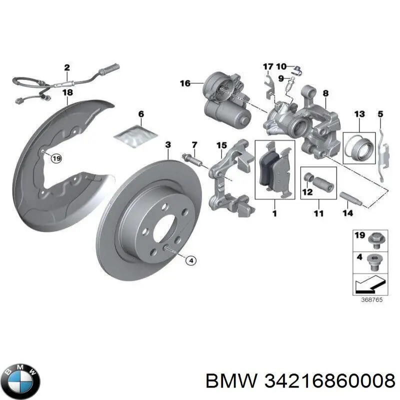 Motor del actuador de la pinza de freno trasera BMW 34216860008 precio, desde 44,48 EUR