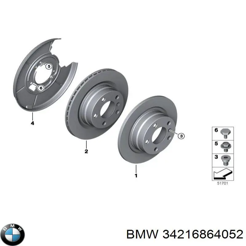 Disco de freno trasero BMW 34216864052 precio, desde 46,70 EUR