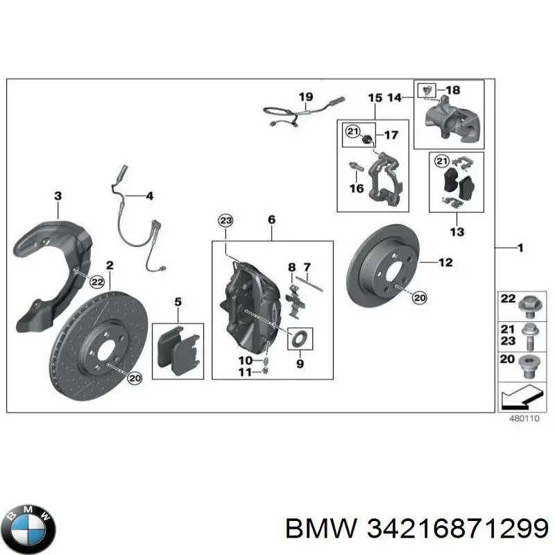 34216871299 BMW pastillas de freno traseras