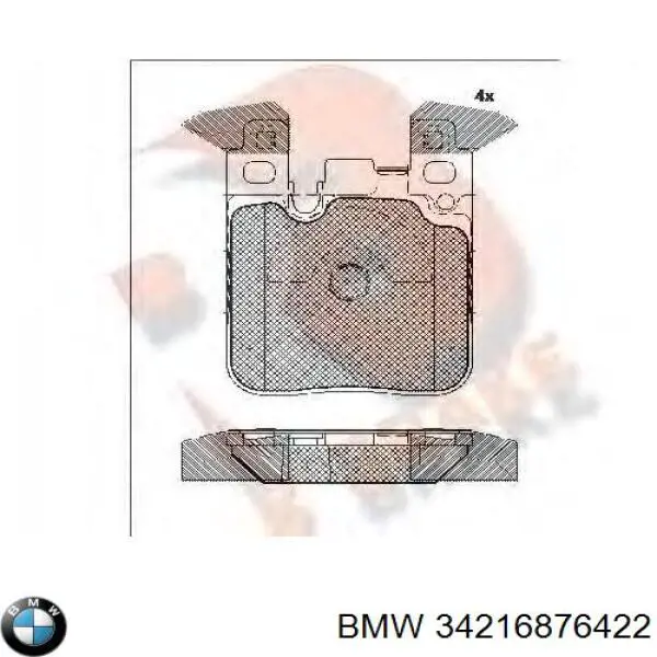Pastillas traseras BMW 34216876422