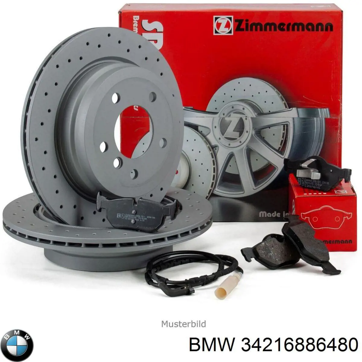 Disco de freno trasero 34216886480 BMW