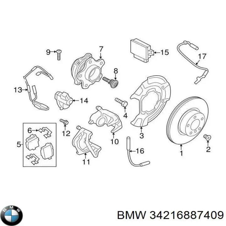 Pinza de freno trasera izquierda BMW 34216887409 precio, desde 294,76 EUR