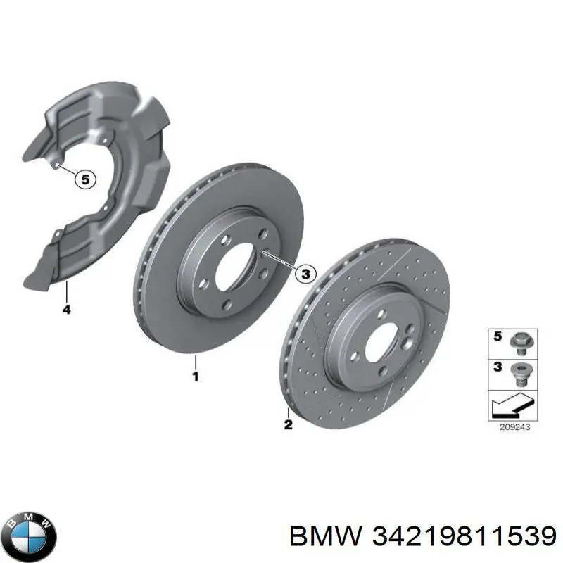 34219811539 BMW disco de freno trasero